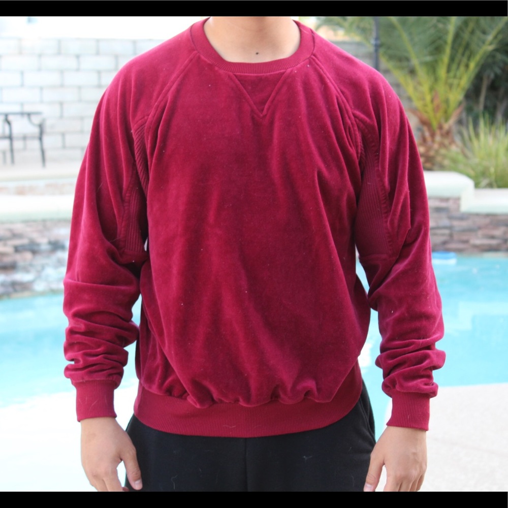 Men’s Maroon Velour Pullover
